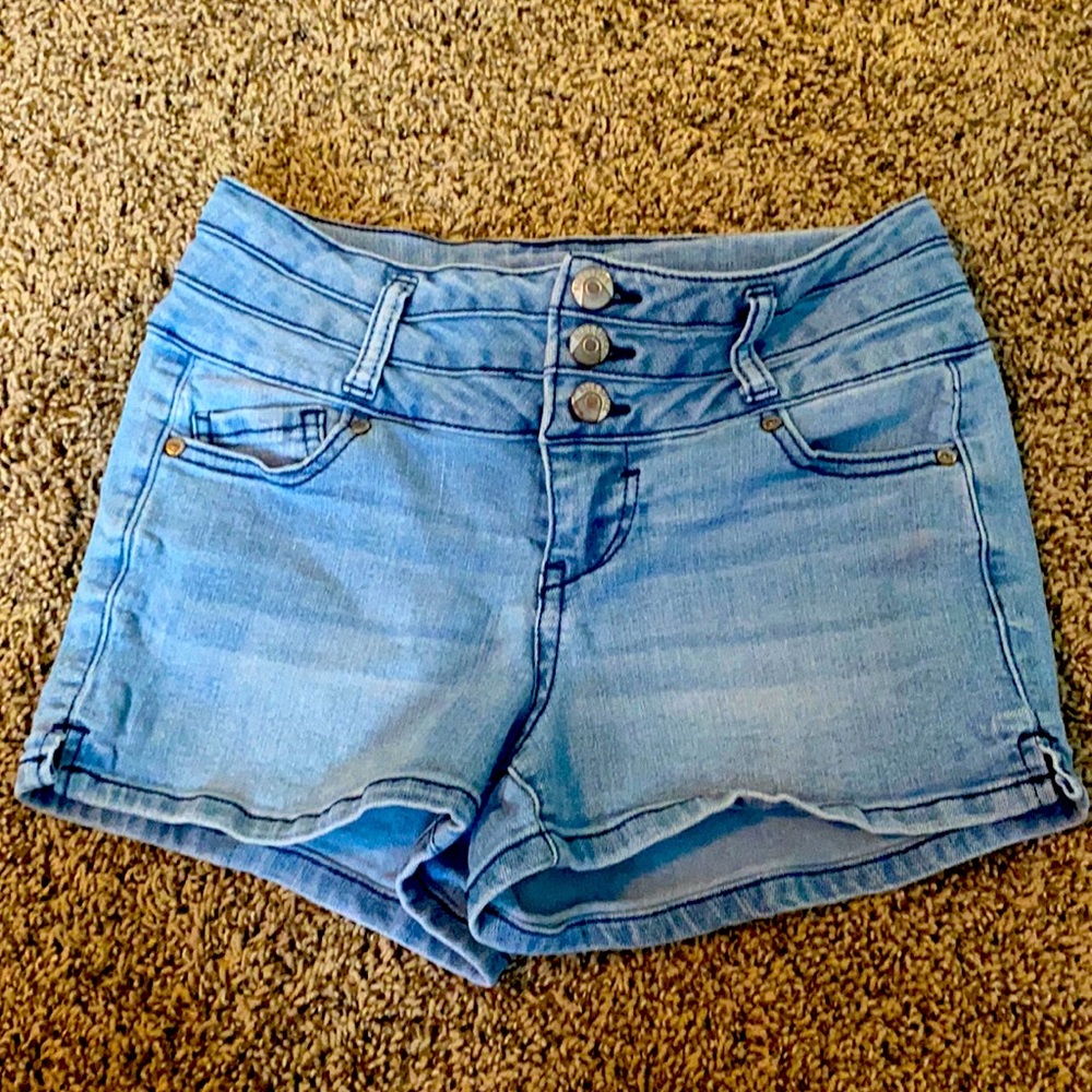 High waisted jean shorts